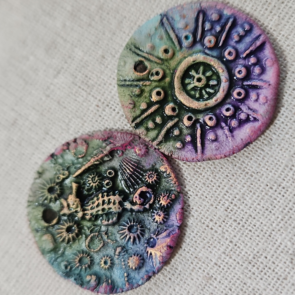 ⚡️NFS⚡️Textured Artisan Porcelain Ocean Starfish Shell Earring Charms